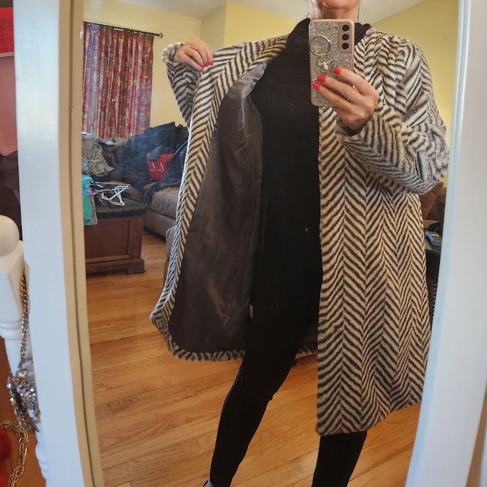 Faux Fur Coat. EUC
